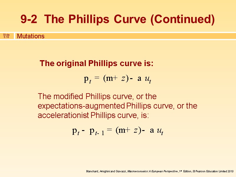 The original Phillips curve is: The modified Phillips curve, or the  expectations-augmented Phillips